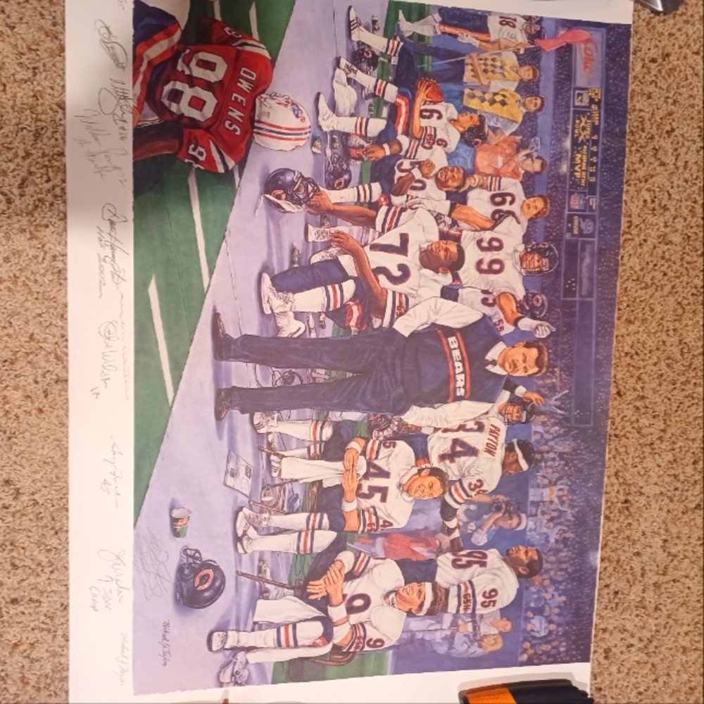 Chicago Bears Signed Artist 🎨 Print